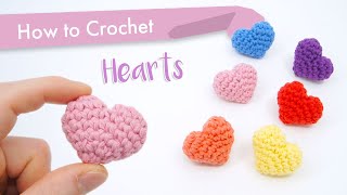 How to Crochet Classic Hearts  Beginner Pattern and Tutorial [upl. by Gilles]