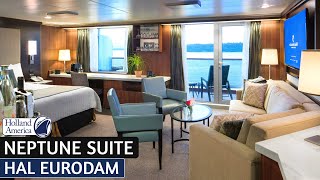 HAL Eurodam  Neptune Suite Walkthrough Tour amp Review 4K  Holland America Cruise Line [upl. by Fanchet]