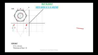 ASSEMBLY DRAWING  NUT BOLT amp STUD [upl. by Ronoel]