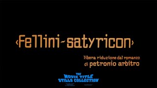 Fellini Satyricon 1969 title sequence [upl. by Ysak]