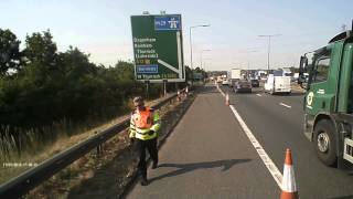 Highways England traffic officers near crash near miss [upl. by Aguayo737]