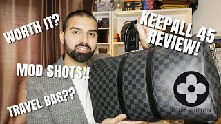 WATCH THIS BEFORE BUYING THE LV KEEPALL 45  REVIEW MOD SHOTSVIDEOS PRICE amp SIZE  MUCH MORE [upl. by Melquist259]