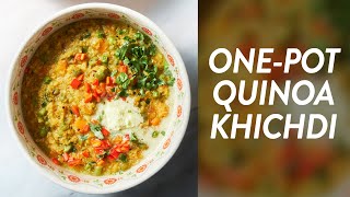 OnePot Quinoa Khichdi  DELICIOUS Vegan LunchDinner In 40 Minutes [upl. by Sola661]