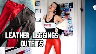 How I style LEATHER LEGGINGS ⚡️ [upl. by Dann635]