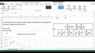 Coeficiente de correlación con excel [upl. by Airotal164]