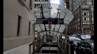 MTA NYC Subway Train Tour  Park PlaceChambers StreetWorld Trade CenterCortlandt Street [upl. by Ziguard]