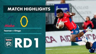 RD 1 HIGHLIGHTS Tasman v Otago Bunnings NPC [upl. by Ihsorih]