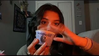 ASMR Eating Yogurt Mouth sounds plastic tapping scratching etc [upl. by Atsirak]