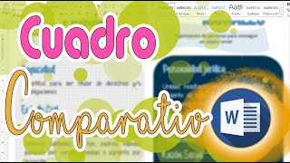 Cuadro comparativo en Word  Apuntes bonitos  Cynthi [upl. by Aikemahs]