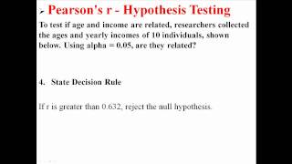 Hypothesis Testing with Pearsons r [upl. by Bandur]