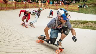 HeadtoHead Skateboard Race on a Pump Track [upl. by Aztiram]