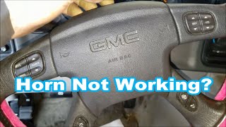 0307 GM Truck Horn Repair Silverado Sierra Tahoe Yukon Suburban Escalade Express pad removal GMC [upl. by Ahseym]