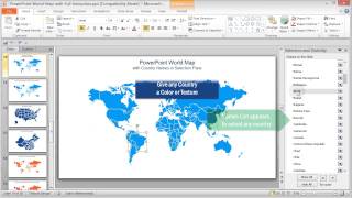 Selectable countries by name and color in PowerPoint World Map [upl. by Bertina]