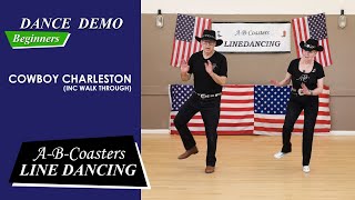 COWBOY CHARLESTON  Line Dance Demo amp Walk Through [upl. by Hctim]