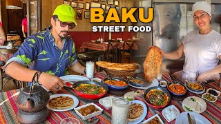 STREET FOOD In Baku Azerbaijan  SHAH Pilaf amp Meat Tomato Eggs [upl. by Jere]