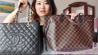 Comparison of LV Neverful MM and Chanel GST [upl. by Yssor]