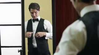 How to Put on a Tuxedo Vest [upl. by Ahsemik]