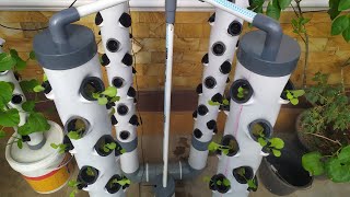 DIY  Vertical Hydroponic System using 4 Towers Part 1  hydroponic farming at home [upl. by Colver184]