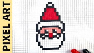 Come disegnare Babbo Natale Pixel Art  How to Draw Santa Claus pixelart [upl. by Genesa]