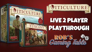 Viticulture Essential Edition with Tuscany Playthrough 2 Players [upl. by Adikam]