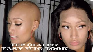 Flawless Bob Lace Frontal Wig Install on bald scalp Alopecia [upl. by Aipmylo]