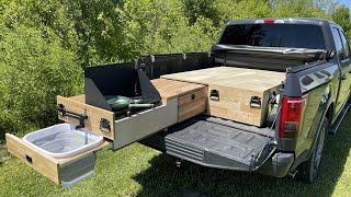 DIY Truck Bed Drawers w Full Kitchen FREE Plans  Overland Stealth Camper Ep 1 [upl. by Enirual696]