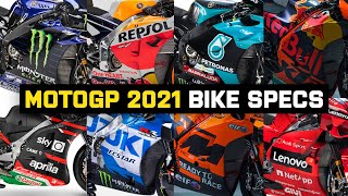 MotoGP Motorbikes Specs Comparison  Visordowncom [upl. by Rovelli]