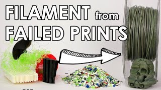 Recycle your failed 3D prints Make new filament at home [upl. by Aitercul]