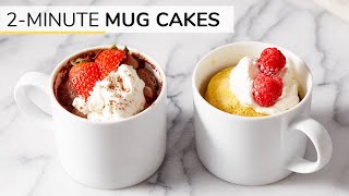 2MINUTE CHOCOLATE  VANILLA MUG CAKE RECIPES  glutenfree keto and paleo [upl. by Joshuah763]