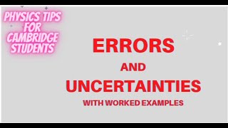 Errors And Uncertainties 9702 AS Level Physics [upl. by Aryek]