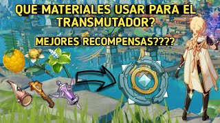 QUE MATERIALES USAR PARA EL TRANSMUTADOR PARAMÉTRICO Genshin Impact [upl. by Brendis]