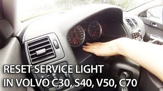 How to reset SRI service reminder indicator in Volvo V50 S40 C30 C70 S60 S80 V70 SRL maintenance [upl. by Dominy]