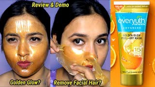 Everyuth Golden Glow Peel Off Mask Review amp Demo [upl. by Arutek]