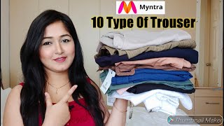 Myntra 10 Different Type Of Trousers Haul Under Rs800  Must Have For Every Girl  ZaraHampM Myntra [upl. by Klarika723]