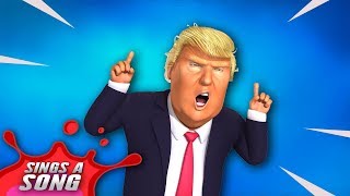 Trump Plays Fortnite Lets Build A Wall Song [upl. by Garate]