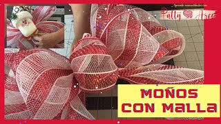 COMO SE HACEN MOÑOS EN MALLA PARA NAVIDAD 2024 🎄🎄🎄 How to Make Moños in Malla for Christmas 2022 [upl. by Darcie192]