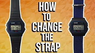 How to put a NATO strap on the Casio F91W [upl. by Fiora771]