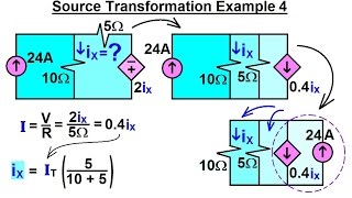 Electrical Engineering Ch 4 Circuit Theorems 14 of 35 Source Transformation Ex 4 [upl. by Ettennan141]