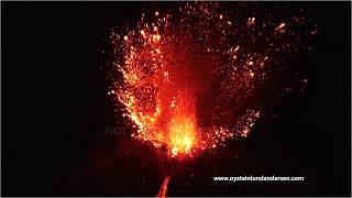 Krakatau volcano Erupting by night 2018  20min spectacular 4K video [upl. by Anen]