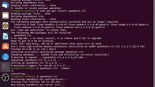 Ookla speedtesting in Ubuntu Terminal [upl. by Papotto]