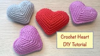 Crochet HeartHow to Crochet a HeartDIY Crochet HeartAmigurumi Heart [upl. by Eniamaj115]