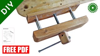 Wooden Bench Vise making  free PDF plan  DIY [upl. by Ondrea746]