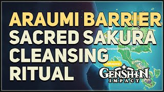 Araumi Barrier Sacred Sakura Cleansing Ritual Puzzle Genshin Impact [upl. by Eecak415]