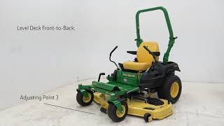 How To Level the Deck  John Deere Z545R Z515E Z530M and Z530R ZTrak™ Mowers [upl. by Qooraf785]