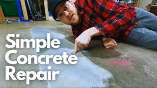 Repair Cracked and Broken Concrete Easy DIY  Garage Floor [upl. by Anohsal473]