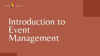 Introduction to Event Management [upl. by Coltun]